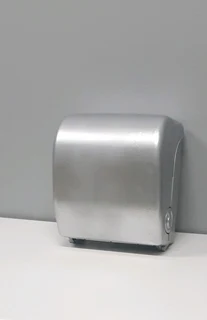 Silver hand towel dispenser