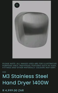 Stainless steel hand dryers