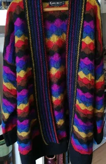 Beautiful Designer Multi Coloured Wool Jersey Jacket from USA