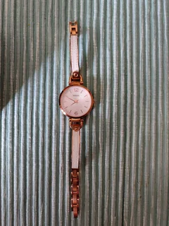 Ladies Fossil(ES 3261) watch, White and Rose Gold with Box