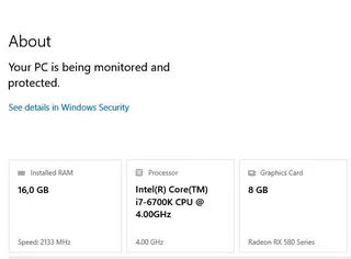 Gaming PC – i7-6700K &#43; RX 580 – Monitor &#43; Keyboard &#43; Mouse (NO HDD/SSD) Urgent Sale