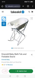Baby bath with foldable stand