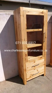 Book shelves and Display Unit,  make with natural wood. Oregon Pine wood.