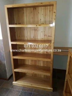 Book shelves and Display Unit,  make with natural wood. Oregon Pine wood.