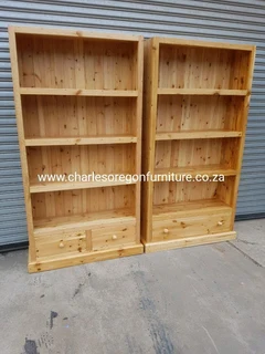 Book shelves and Display Unit,  make with natural wood. Oregon Pine wood.