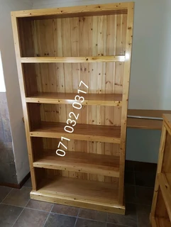 Book shelves available, all are natural wood.