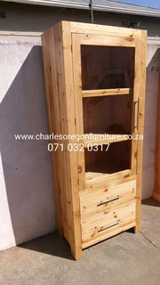 Display Unit made from natural wood.