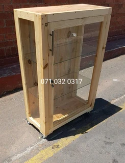 Display Unit made from natural wood.