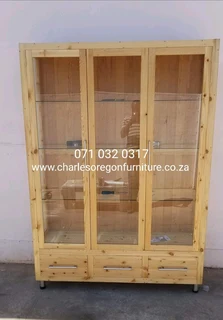 Display Unit made from natural wood.