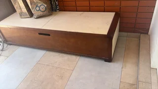 Solid Wood And Leather Tv Stand