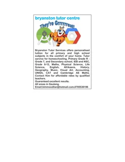 Tutor Service For Primary And Secondary School Subjects, Face To Face And Online