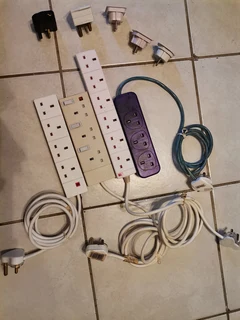 Set Of Uk Travel  Plugs, Adapters And Extension Cords