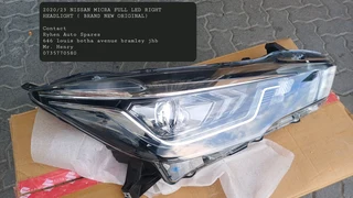 2020/23 Nissan Micra Full Led Right Headlight ( Brand New Original)contact Ryhen Auto Spares 646 Lo