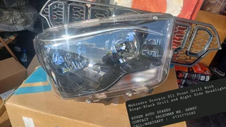 Mahindra Scorpio S11 Front Grill With Rings-Black Grill and Right Side Headlight. RYHEN AUTO SPARES