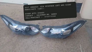 2017 ONWARDS  KIA SPORTAGE LEFT AND RIGHT HEADLIGHTS (LED)/.RYHEN AUTO SPARESCONTACT : SALESMAN MR.