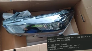2020/23 Nissan Micra Full Led Headlight ( Brand New Original)ryhen Auto Sparescontact : Salesman Mr