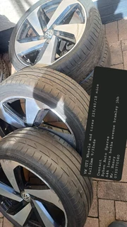 VW GTI Wheels and tires 225/40/18 nice 5x112mm 9/32ndsContact Ryhen Auto Spares 646 louis botha ave
