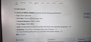 Bowers &amp; Wilkins ASW600 active sub