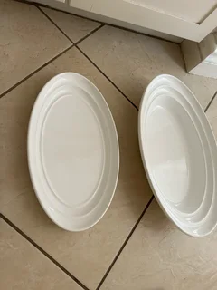 Beautiful white ceramic serving dishes