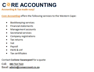 Company and Tax registrations