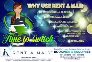 Rent A Maid - Mt Edgecombe, Umhlanga Ride, Umdloti &amp; Surrounding