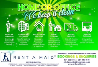 RENT A MAID - Phoenix,  Verulam , Cornubia and Surrounding areas