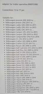 VW Tow Hitch Plug Adaptor