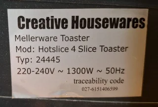 Mellerware 4 Slice Toaster