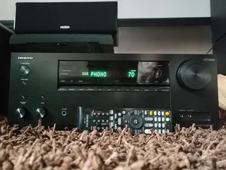 Onkyo TX-NR575E HDMI ARC 4K Dolby Atmos amplifier with Bluetooth,Phono, ethernet and ETC perfect for