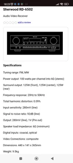 Sherwood RD-6502 surround sound amplifier 125 watts per a channel and comes with remote in immaculat