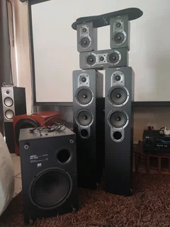 Jamo 5.1 speaker set with 10 inch down firing active subwoofer with chest pounding bass perfect for