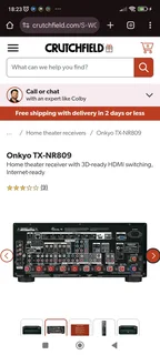 Onkyo TX-NR809 HDMI ARC 9.2 receiver amplifier at 135 watts per a channel with remote in excellent c