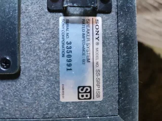 Sony 5.0 speaker set in excellent condition with great bass output and clarity.See pics for model nu