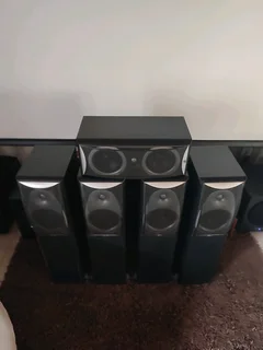 JPW 5.1 surround sound floorstanding set with 10 inch Wharfedale 300 watt subwoofer with deep bass i