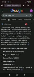 Epson EB-2245U projector 1920*1200 4200 lumens 16:10 Hi-Definition multi media projector in immacula