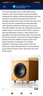 Castle Cube active 10 inch subwoofer in immaculate condition with high-end bass output perfect for m