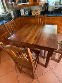 Solid imbuia kitchen table with 4 chairs
