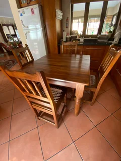 Solid imbuia kitchen table with 4 chairs