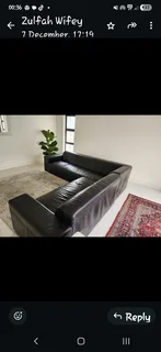 Beautiful Black L shape lounge suite for sale