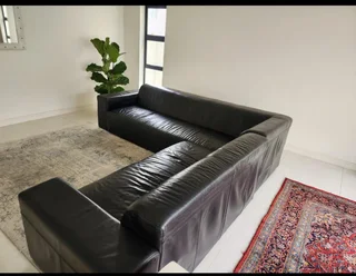 Beautiful Black L shape lounge suite for sale