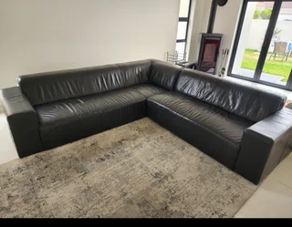Beautiful Black L shape lounge suite for sale
