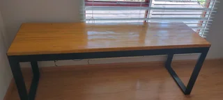 Wood and steel office desk