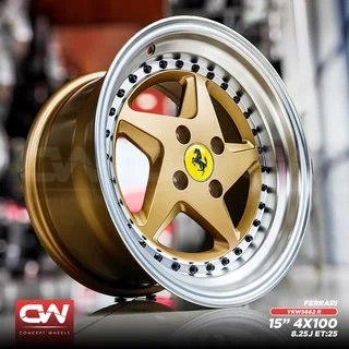 Concept Wheels New Gold Wheels In Stock  15 Inch For Golf ,opel ,toyota,honda Etc