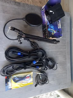 2x 5m Speakon Cables. Condenser Mic Stand. Lazer Lights