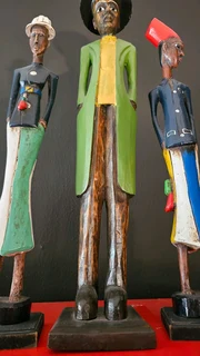 African carved wooden statues