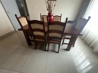 Coffee table, tv stand with 2 sides and 6 chairs and a table all for R8500