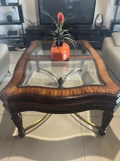 Coffee table, tv stand with 2 sides and 6 chairs and a table all for R8500