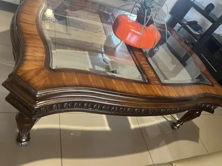 Coffee table, tv stand with 2 sides and 6 chairs and a table all for R8500