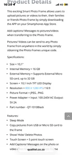 Qualitel Smart WiFi Touch Screen Photo Frame