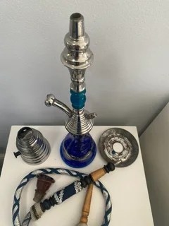 Royal blue & gold hookah / hubbly bubbly